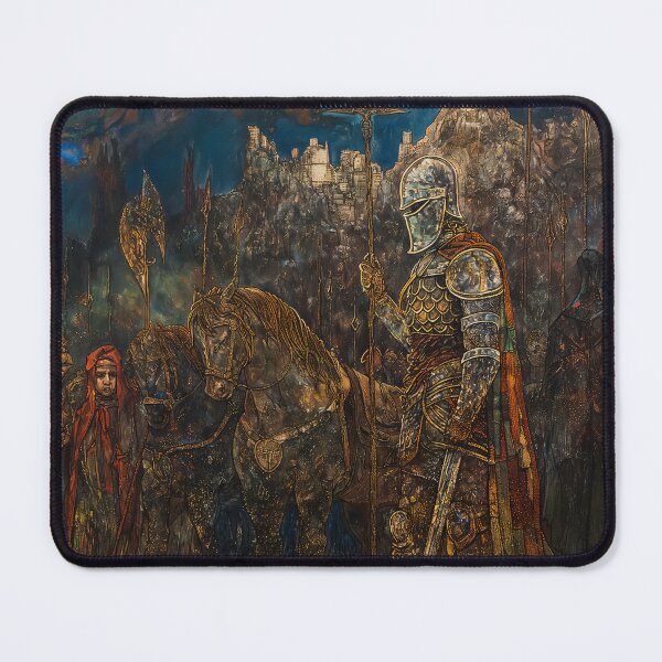 Item preview, Arthurian Knights in a Dark Western Outsider Art Piece designed and sold by deepglitchart.
