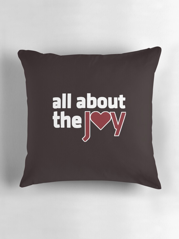 Thumbnail 3 of 4, Pillow, All About The Joy LOGO Livestream Podcast Wht  designed and sold by carmenlezeth.
