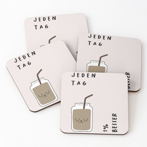 Item preview, Jeden Tag 1% BESSER | Cute Mason Jar Illustration designed and sold by RM-Journey.