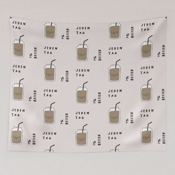 Item preview, Jeden Tag 1% BESSER | Cute Mason Jar Illustration designed and sold by RM-Journey.