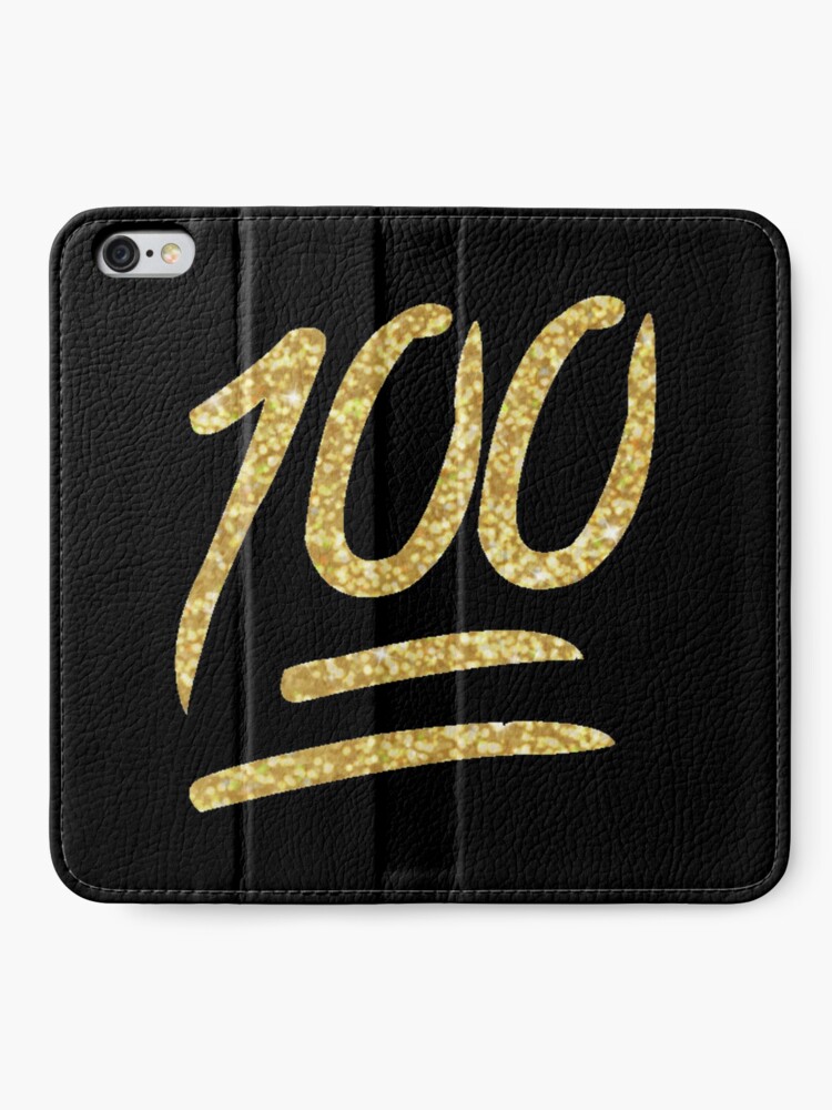 100 Emoji Gold Sparkle Iphone Wallet By Willdunphey Redbubble