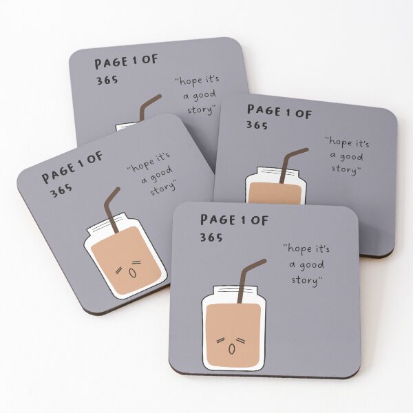 Item preview, Page 1 of 365 - "hope it's a good story" | Cute Mason Jar Illustration designed and sold by RM-Journey.