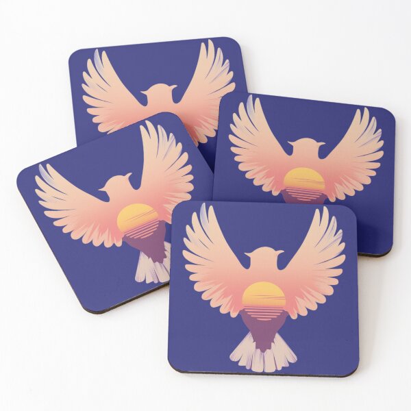 Item preview, sunset inside the silhouette of a beautiful bird designed and sold by 123ks.