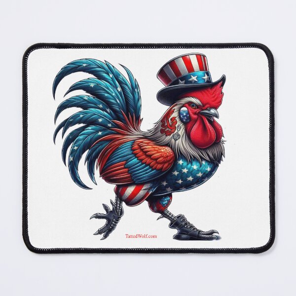 Item preview, Patriotic Tatted Rooster designed and sold by TattedWolf.