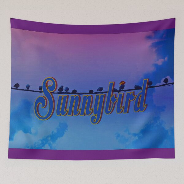 Item preview, Sunnybird looking forward to romantic summer evenings - funny photo design with a flock of birds designed and sold by kikidu21.