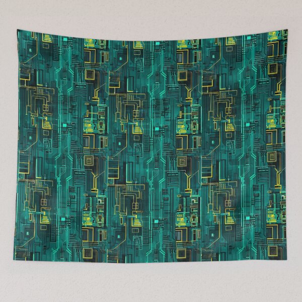 Item preview, Futuristic Circuit Board Pattern designed and sold by CleverboyDsgns.