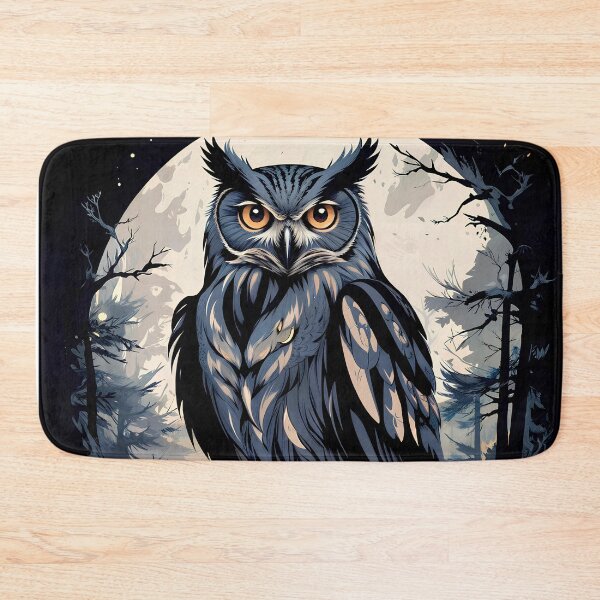Item preview, The owl and the moon on a dark night designed and sold by PixelCraftDSG.