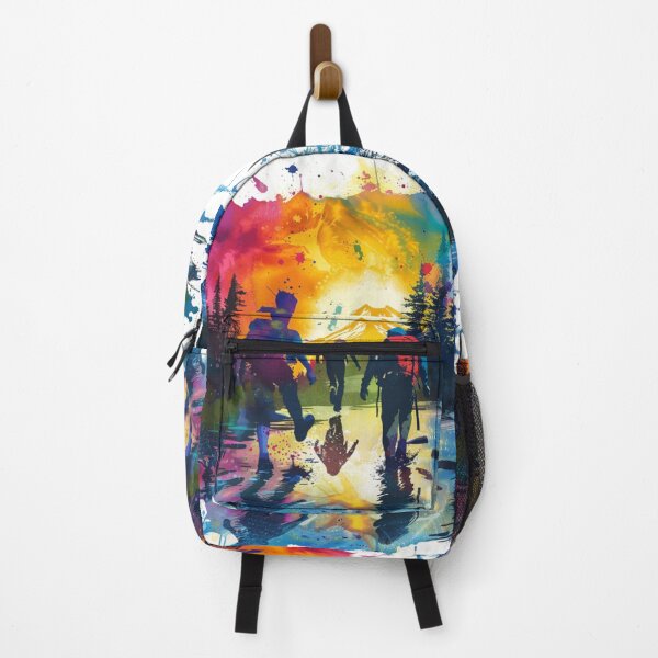 Item preview, Campers kicking splashes colour exploring Active Outdoors Inspired Art designed and sold by CDC40.