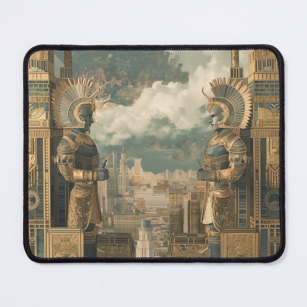 Item preview, Babylonian gods in a roaring twenties fantasy city designed and sold by deepglitchart.
