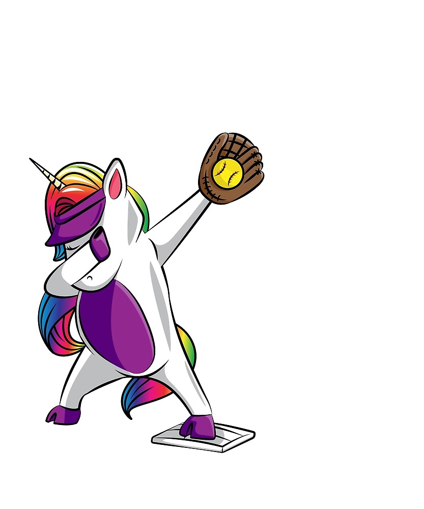 Download "Softball Dabbing Unicorn Girls Softball Dab Softball Gift ...