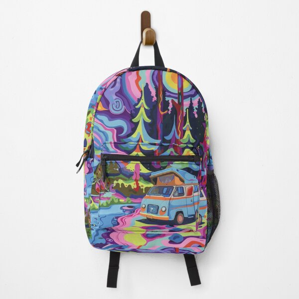 Item preview, Campers psychedelic twist camping scene Active Outdoors Inspired Art designed and sold by CDC40.