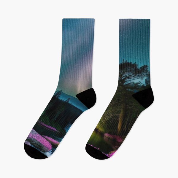 Item preview, Northern Lights Aurora Borealis Cascading Waterfall & Lake designed and sold by EnchantedVista.