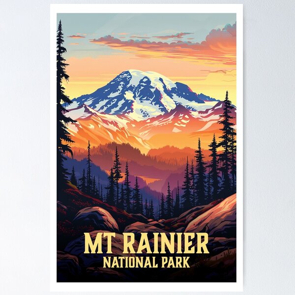 Mt Rainier National Park Poster