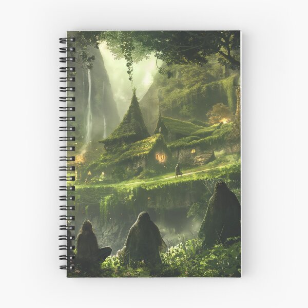 Item preview, Celtic Druids in a Lush Green Solarpunk Village designed and sold by deepglitchart.