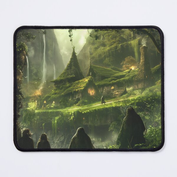 Item preview, Celtic Druids in a Lush Green Solarpunk Village designed and sold by deepglitchart.