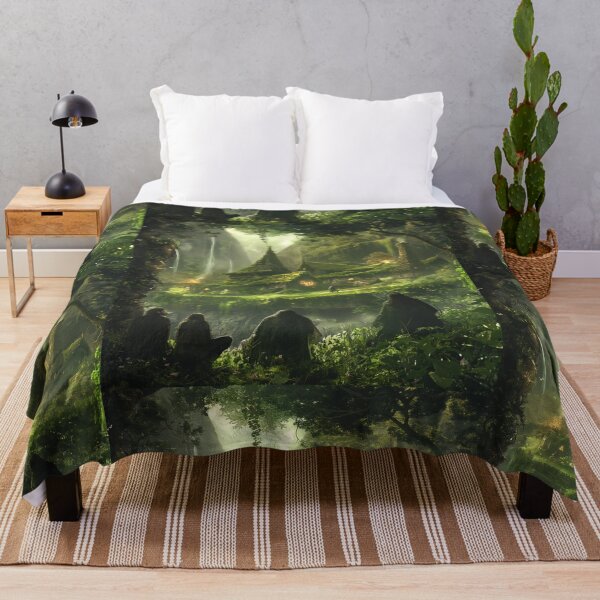 Item preview, Celtic Druids in a Lush Green Solarpunk Village designed and sold by deepglitchart.