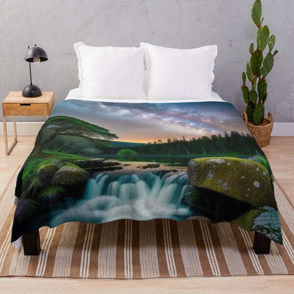 Item preview, Milky Way Stars Galaxy Over Tranquil Rock Pool Lake designed and sold by EnchantedVista.