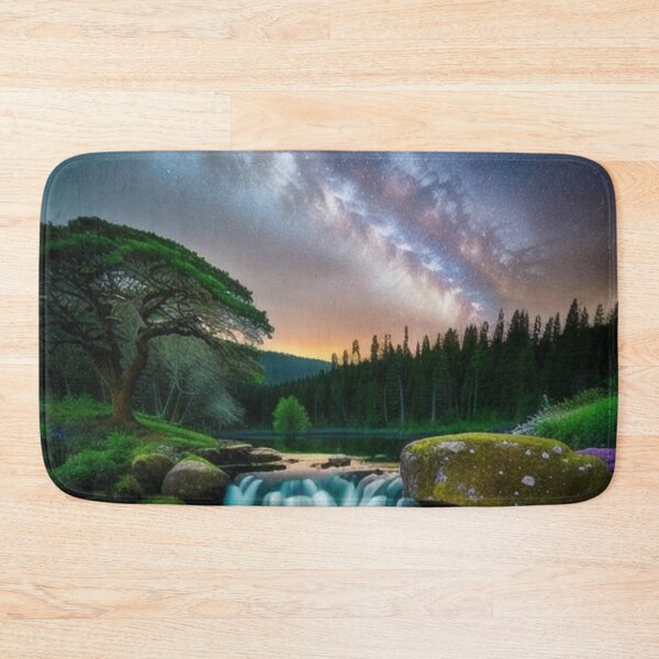 Item preview, Milky Way Stars Galaxy Over Tranquil Rock Pool Lake designed and sold by EnchantedVista.