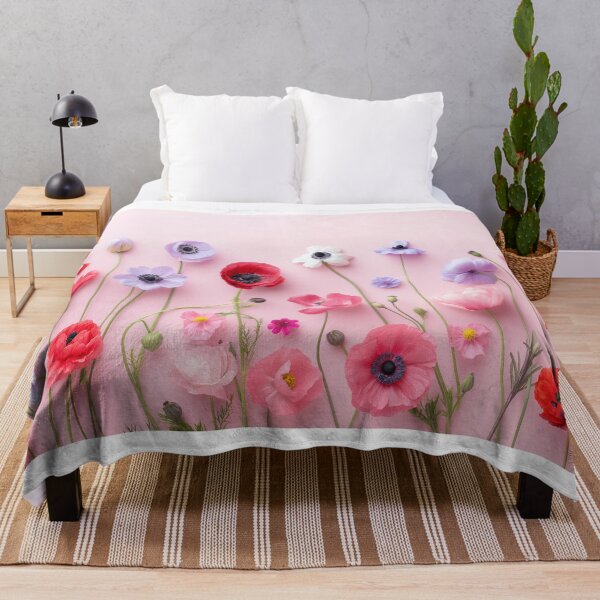 Item preview, Colorful pastel flowers on a light pink background in a flat lay top view designed and sold by Lelica011.