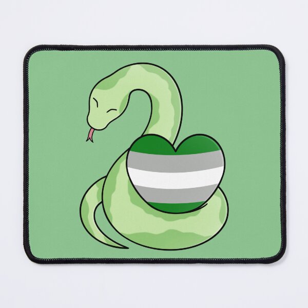 Item preview, Cute Happy Green Snake Holding a Greyromantic Flag Heart designed and sold by AroAxel.