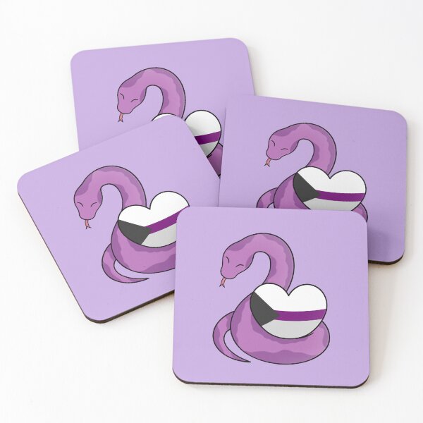 Item preview, Cute Happy Purple Snake Holding a Demisexual Flag Heart designed and sold by AroAxel.