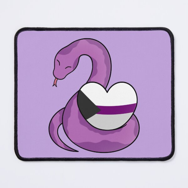 Item preview, Cute Happy Purple Snake Holding a Demisexual Flag Heart designed and sold by AroAxel.