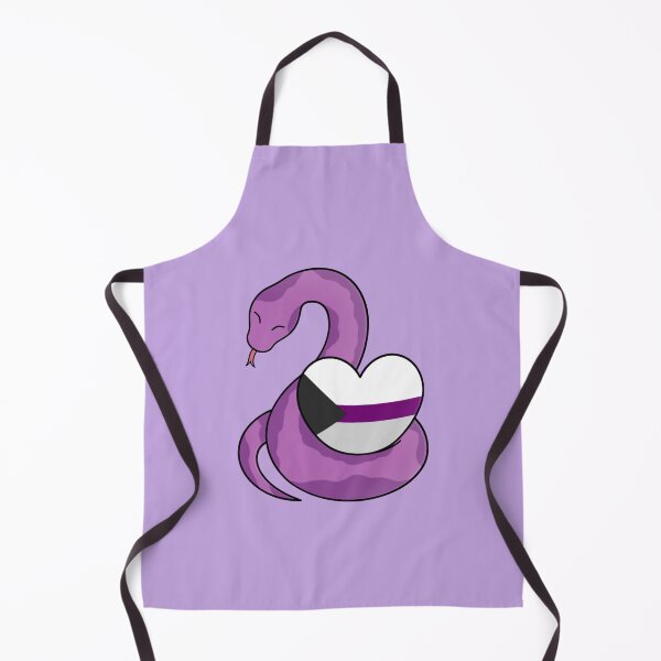 Item preview, Cute Happy Purple Snake Holding a Demisexual Flag Heart designed and sold by AroAxel.