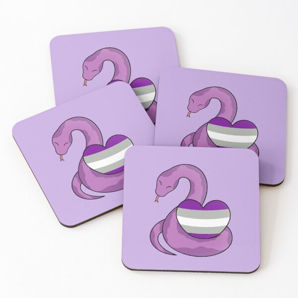 Item preview, Cute Happy Purple Snake Holding a Greysexual Flag Heart designed and sold by AroAxel.