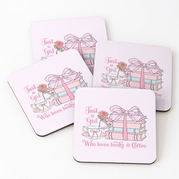 Item preview, Just A Girl Who Loves Books And Coffee Pink Bookish Gift For Book Lovers designed and sold by BookWishEra.