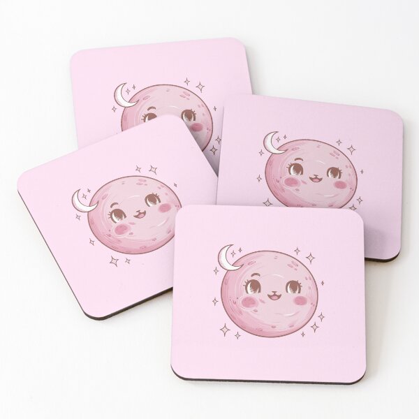 Item preview, Cute Pink Moon Kawaii designed and sold by canvadreamer444.