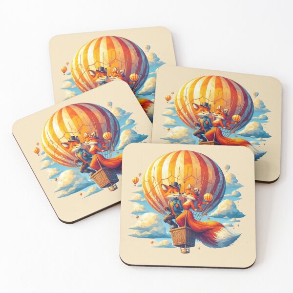 Item preview, Fantastic Mr. fox and Mrs. Fox on a Hot Air Ballon designed and sold by VINU-DESIGNS.