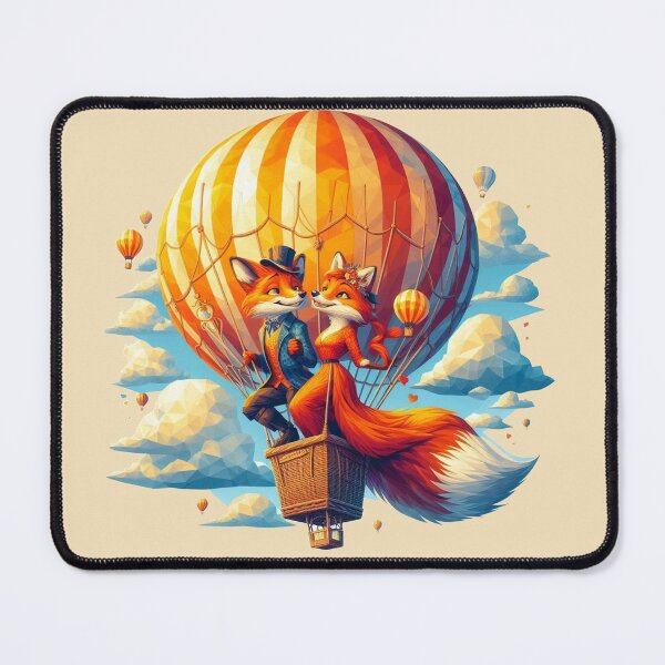 Item preview, Fantastic Mr. fox and Mrs. Fox on a Hot Air Ballon designed and sold by VINU-DESIGNS.