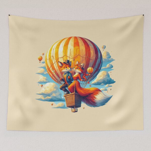 Item preview, Fantastic Mr. fox and Mrs. Fox on a Hot Air Ballon designed and sold by VINU-DESIGNS.