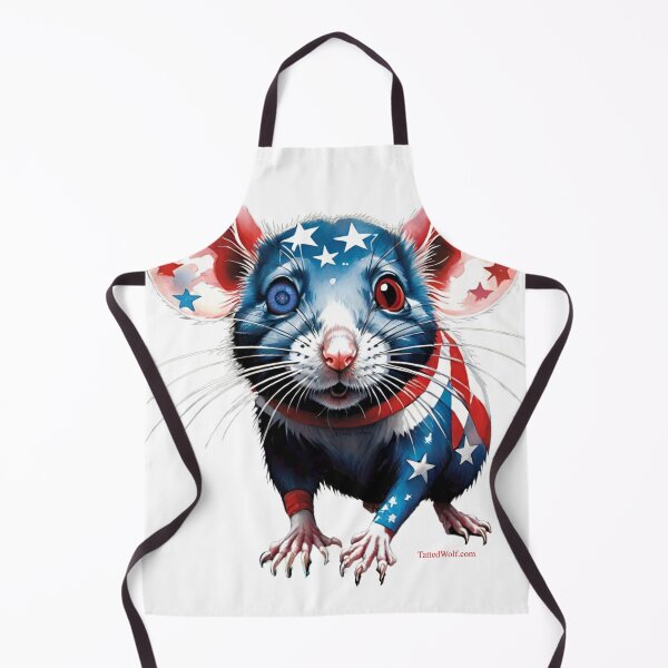 Item preview, Patriotic Tatted Mouse with Heterochromia designed and sold by TattedWolf.