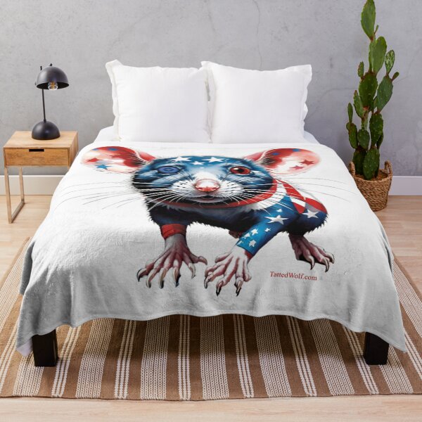 Item preview, Patriotic Tatted Mouse with Heterochromia designed and sold by TattedWolf.