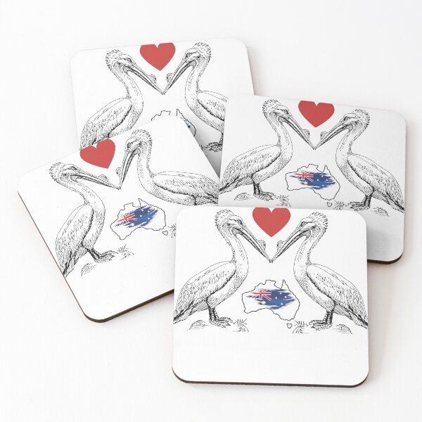 Item preview, Australian Pelican (Pelecanus conspicillatus) heart Australian birds gift men Woman kids.  designed and sold by Taylor  ART.