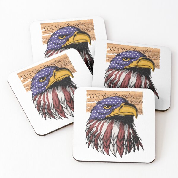 Item preview, White-headed eagle with American flag figure designed and sold by 42youbest.