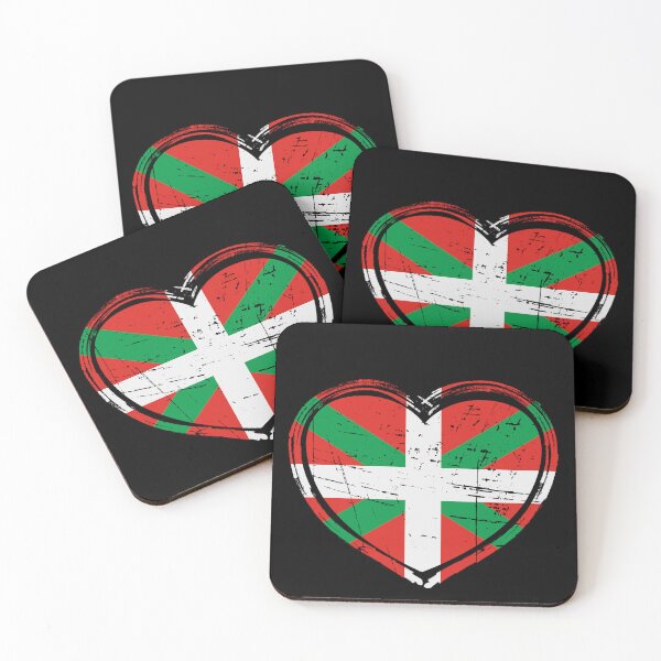Item preview, Basque Heart Flag Distressed   designed and sold by Idontwannaknow.