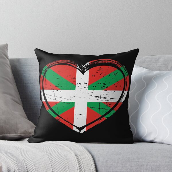 Item preview, Basque Heart Flag Distressed   designed and sold by Idontwannaknow.