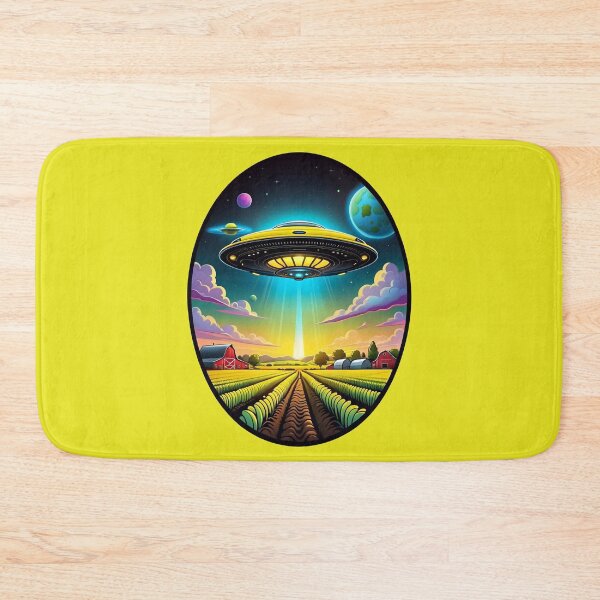Item preview, Yellow UFO Above A Farm designed and sold by TheArtOfPat.