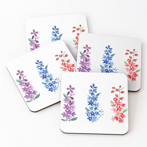 Item preview, Watercolor Delphiniums Sticker Pack designed and sold by andrebalest.art.