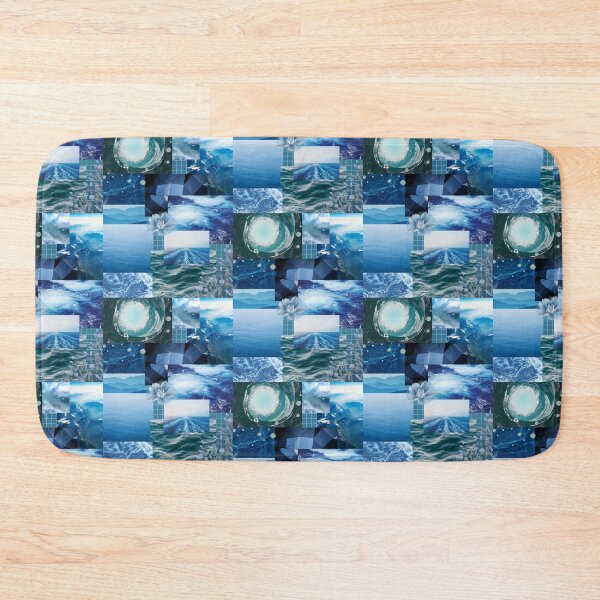 Item preview, Blue Water Ocean Flowers Aesthetic Collage designed and sold by TheEclecticKat.