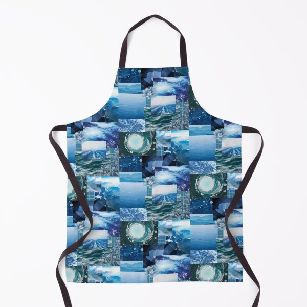 Item preview, Blue Water Ocean Flowers Aesthetic Collage designed and sold by TheEclecticKat.