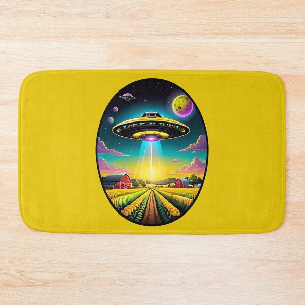Item preview, Yellow UFO Above A Farm designed and sold by TheArtOfPat.