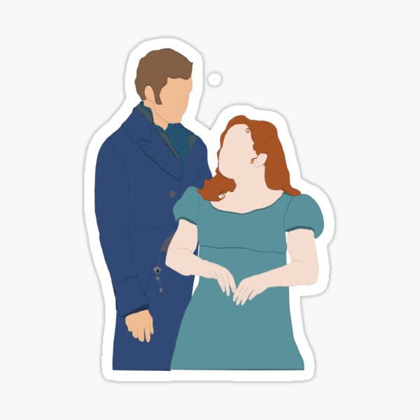 Item preview, Penélope y colin pegatina bridgerton 3 designed and sold by lvnstickers.