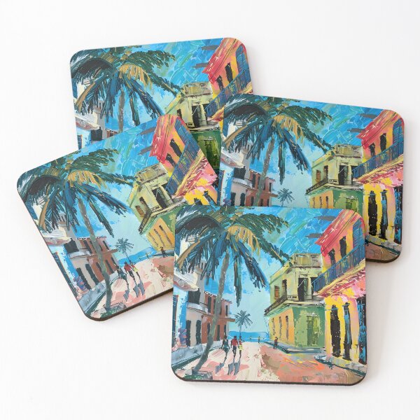 Item preview, Tropical Havana Harmony - Lively Street Scene with Classic Architecture AI Generated designed and sold by OlfactoART Studio.