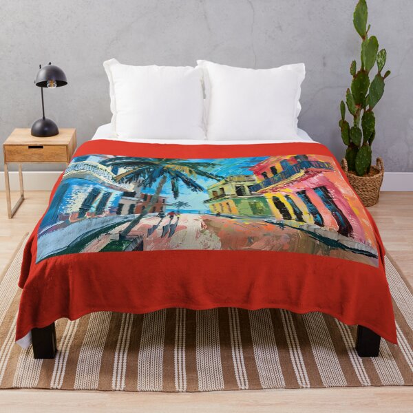 Item preview, Tropical Havana Harmony - Lively Street Scene with Classic Architecture AI Generated designed and sold by OlfactoART Studio.