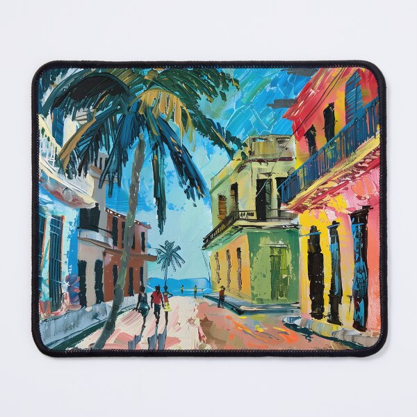 Item preview, Tropical Havana Harmony - Lively Street Scene with Classic Architecture AI Generated designed and sold by OlfactoART Studio.
