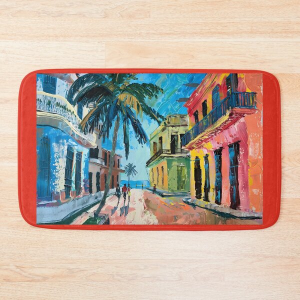 Item preview, Tropical Havana Harmony - Lively Street Scene with Classic Architecture AI Generated designed and sold by OlfactoART Studio.