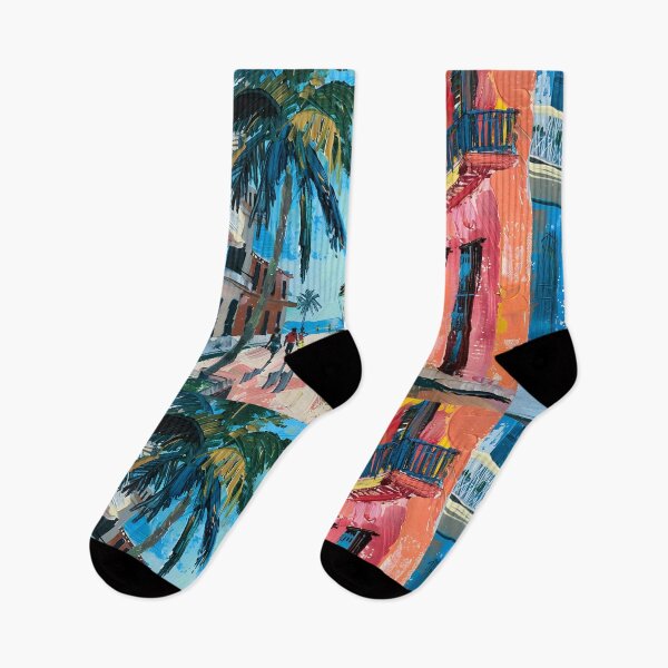 Item preview, Tropical Havana Harmony - Lively Street Scene with Classic Architecture AI Generated designed and sold by OlfactoART Studio.